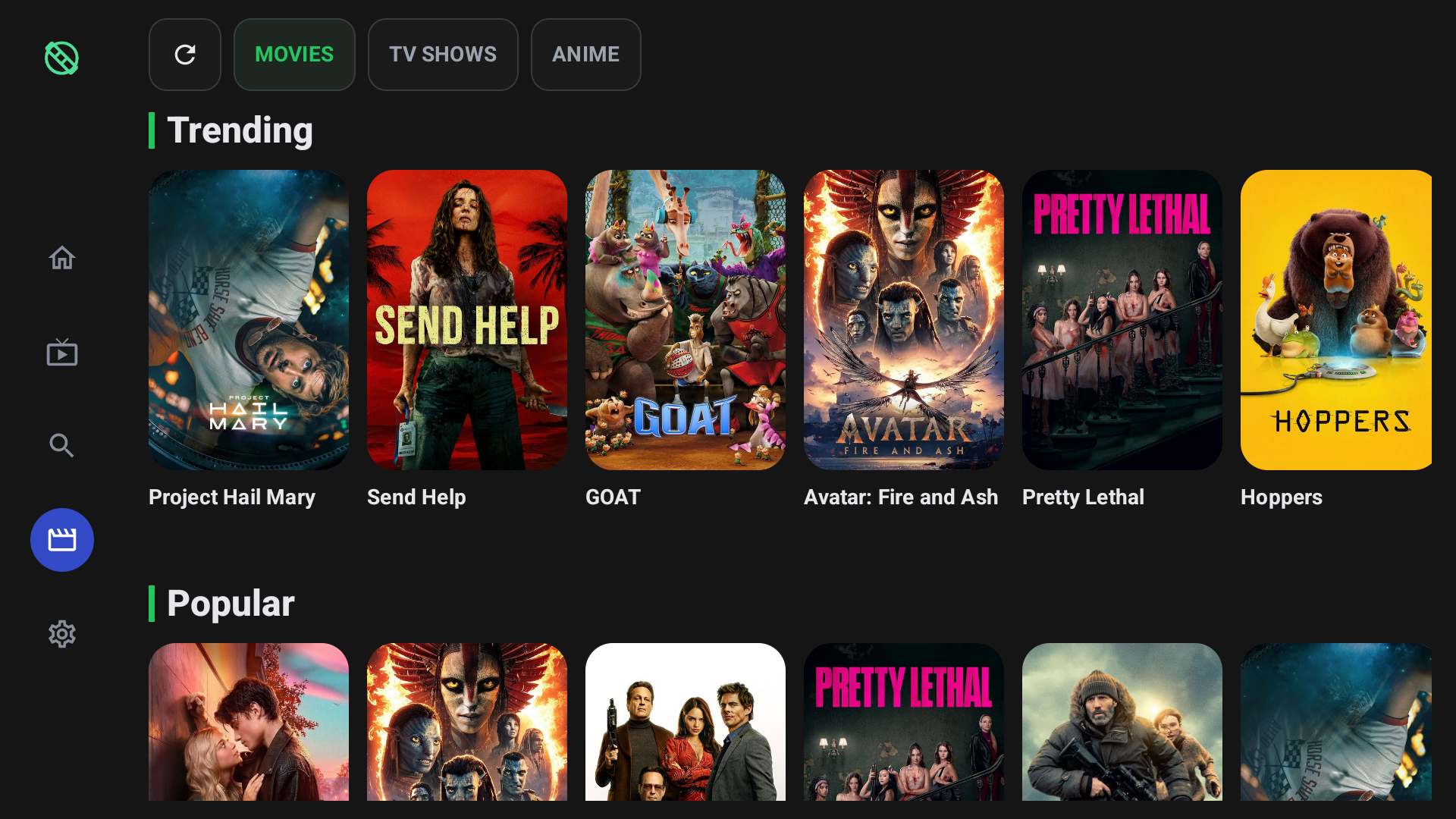 StreamCorner Android TV preview.
